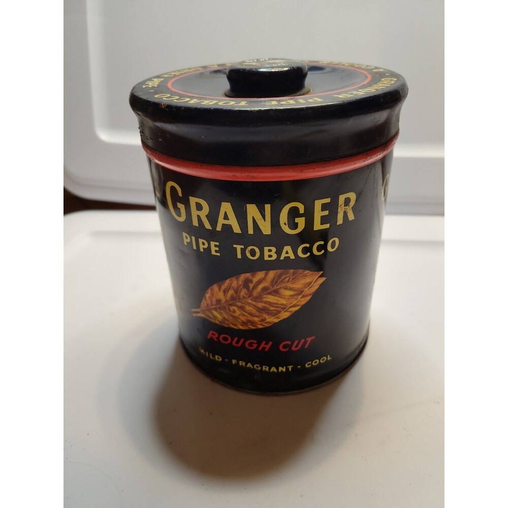 Vintage Retro Granger Rough Cut Pipe Tobacco Tin W Pointer Dog As Seen Very Rare